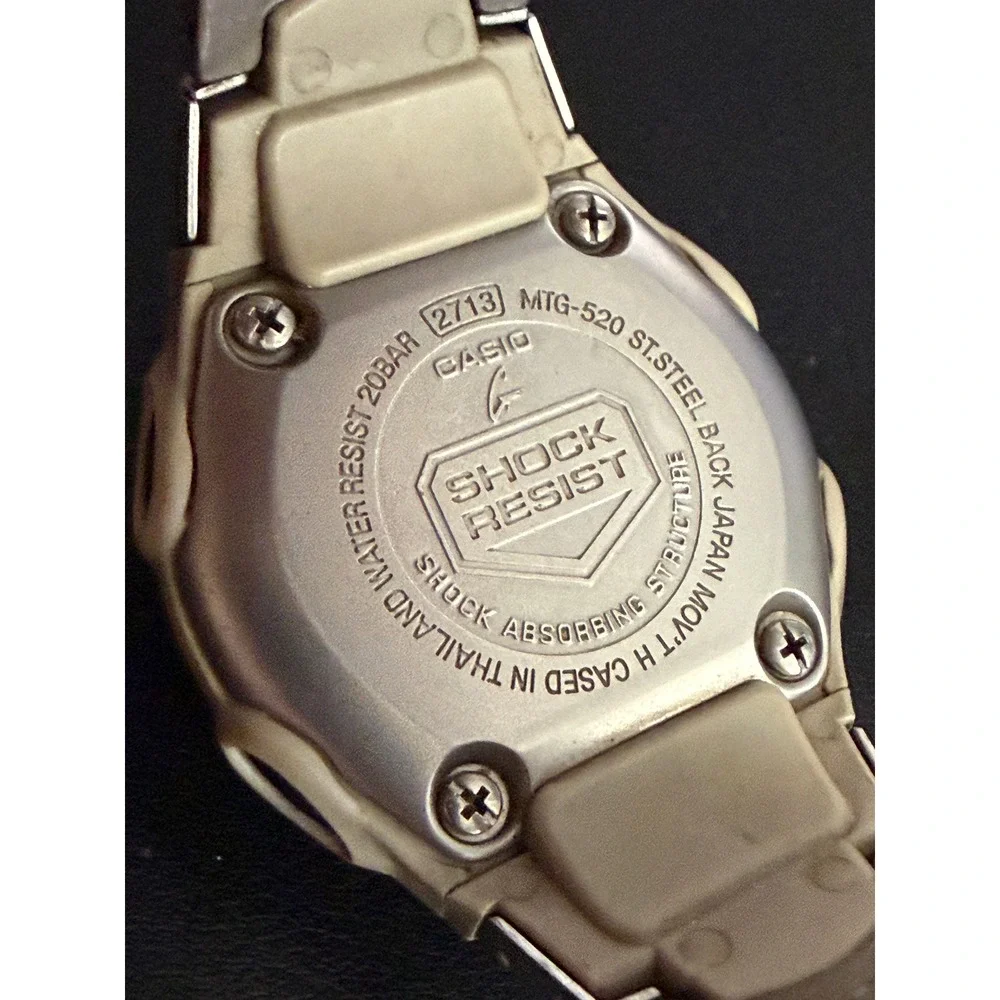 Casio G Shock MTG520 Watch Silver Blue FOR PARTS